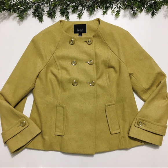 {Mossimo} Wool Blend Peacoat - Yellow/Green - Picture 1 of 6